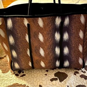 Large Deer/Fawn print Neoprene Bag
